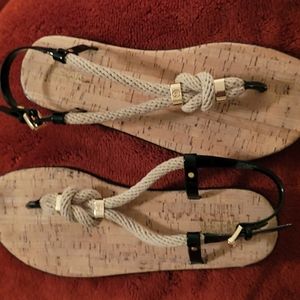 Black jelly and cork sandal